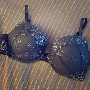 Grey and silver bombshell push up bra. NWOT